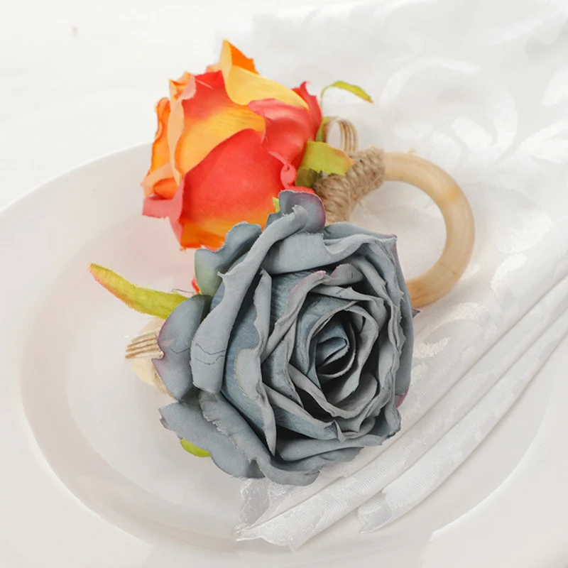 

1 шт., декоративные кольца-салфетки с искусственными цветами