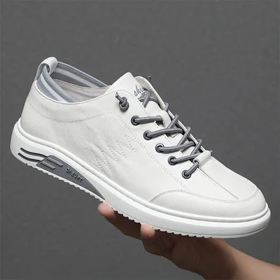 

shoes leather board men's Real shoes station walking shoes Spring and Autumn head cowhide casual leather shoes men's small white