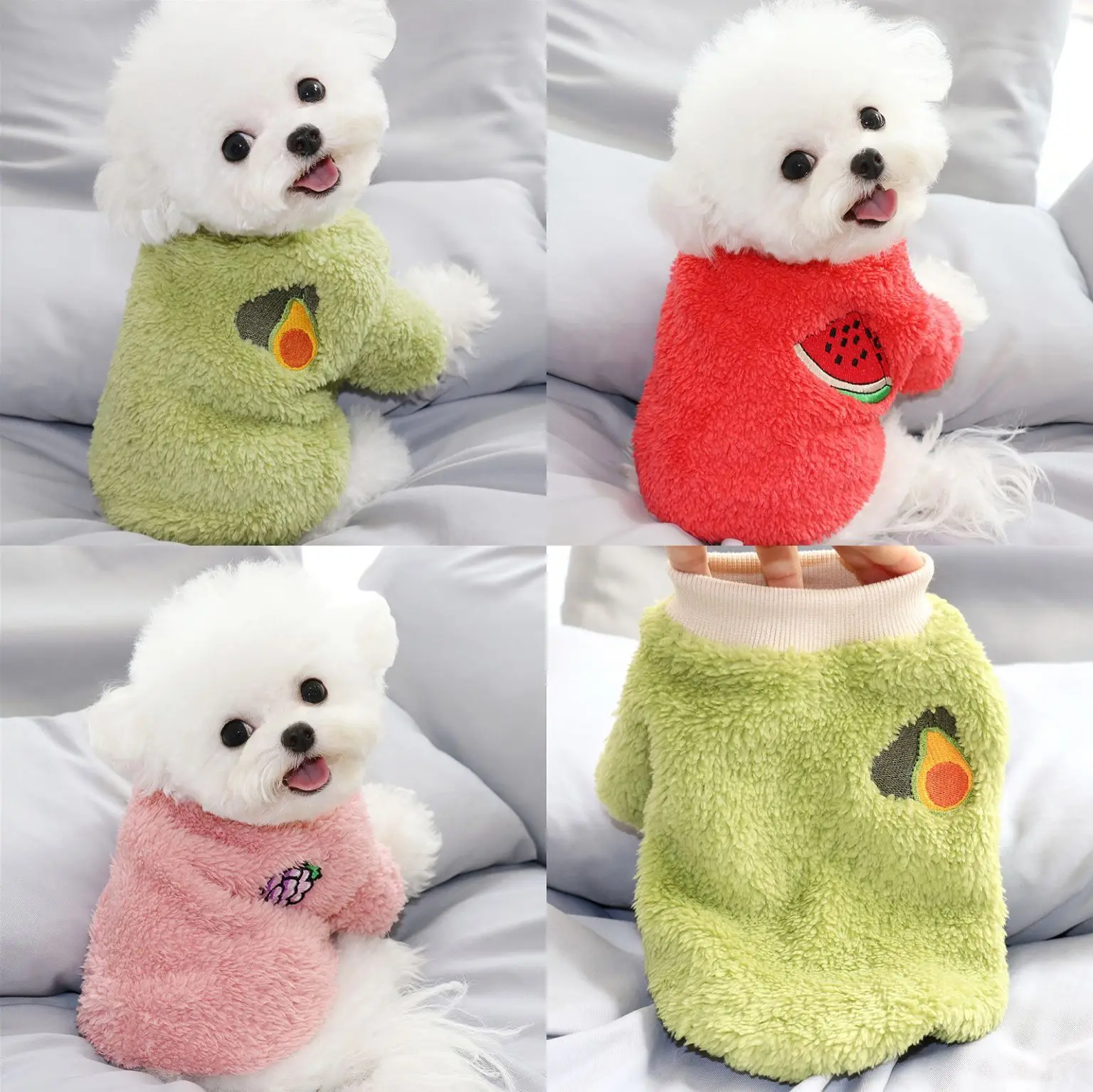 

Pet Clothes Winter Cat Dog Clothes For Dogs Fleece Fruit Pattern Dog Coat Jacket Sweater Small And Medium Type Clothing For Dogs
