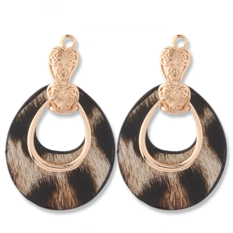 

TRENDY Fashion tiger Leather Earring jewelry Oorbellen Printed copper rings for women orecchini Ear femme Large Brinco