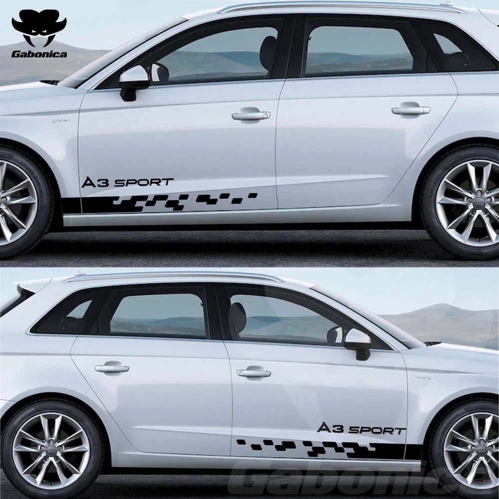 Автомобильная дверь боковая флейта наклейка для Audi A1 A2 A3 8P 8V 8L A4 B5 B6 A5 A6 C5 C6 C7 A7 A8 Q2 Q3