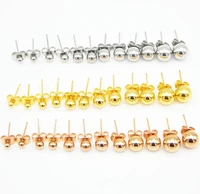 5pairs diy stainless steel earrings studs dia 3 8mm 316l surgical stainless steel earrings ball studs for jewelry components