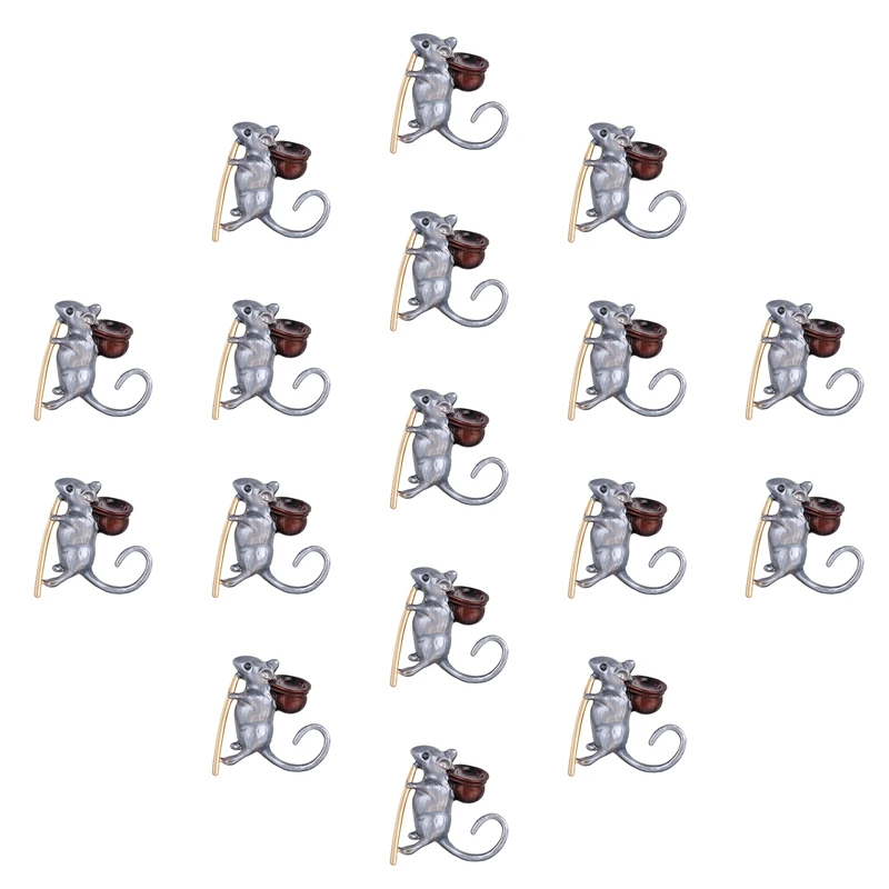 

17Pcs Animal Shape Pin Brooch Little Mouse Zodiac Jewelry Jewelry