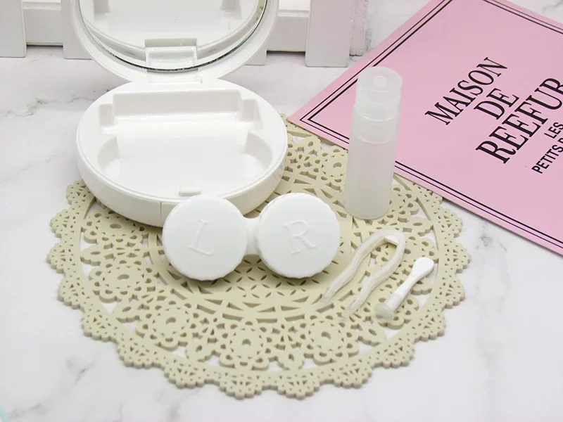 4 цвета авокадо кейс для контактных линз контейнер очиститель объектива зеркало