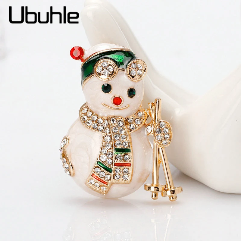 Золотые хрустальные стразы рождественские броши булавка для женщин и девочек