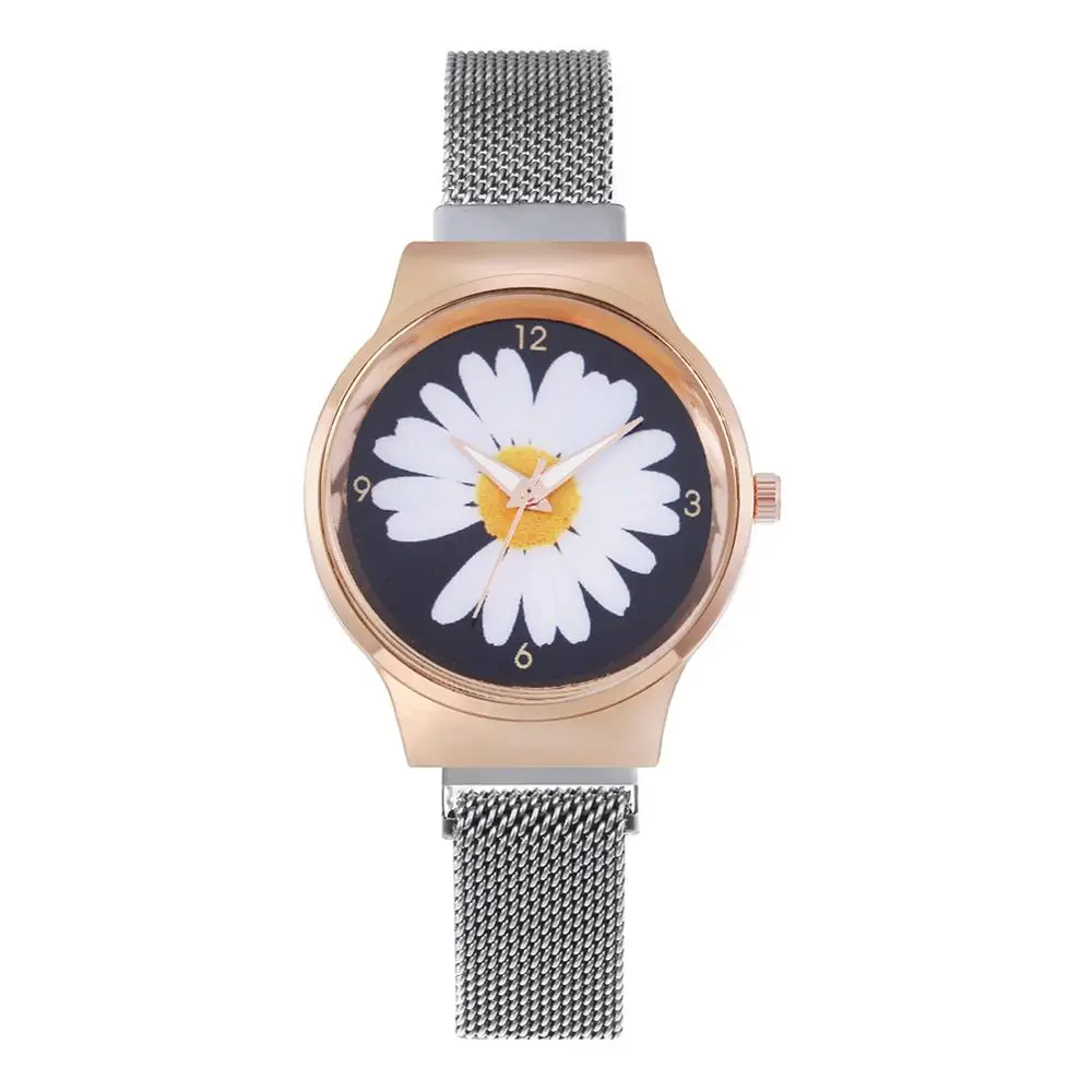 

Fashion Women's Watches Magnetic Watches Quartz Clock Ladies Watch Small Daisy Bracelet Watch Female Magnetic Milan Watch Strap