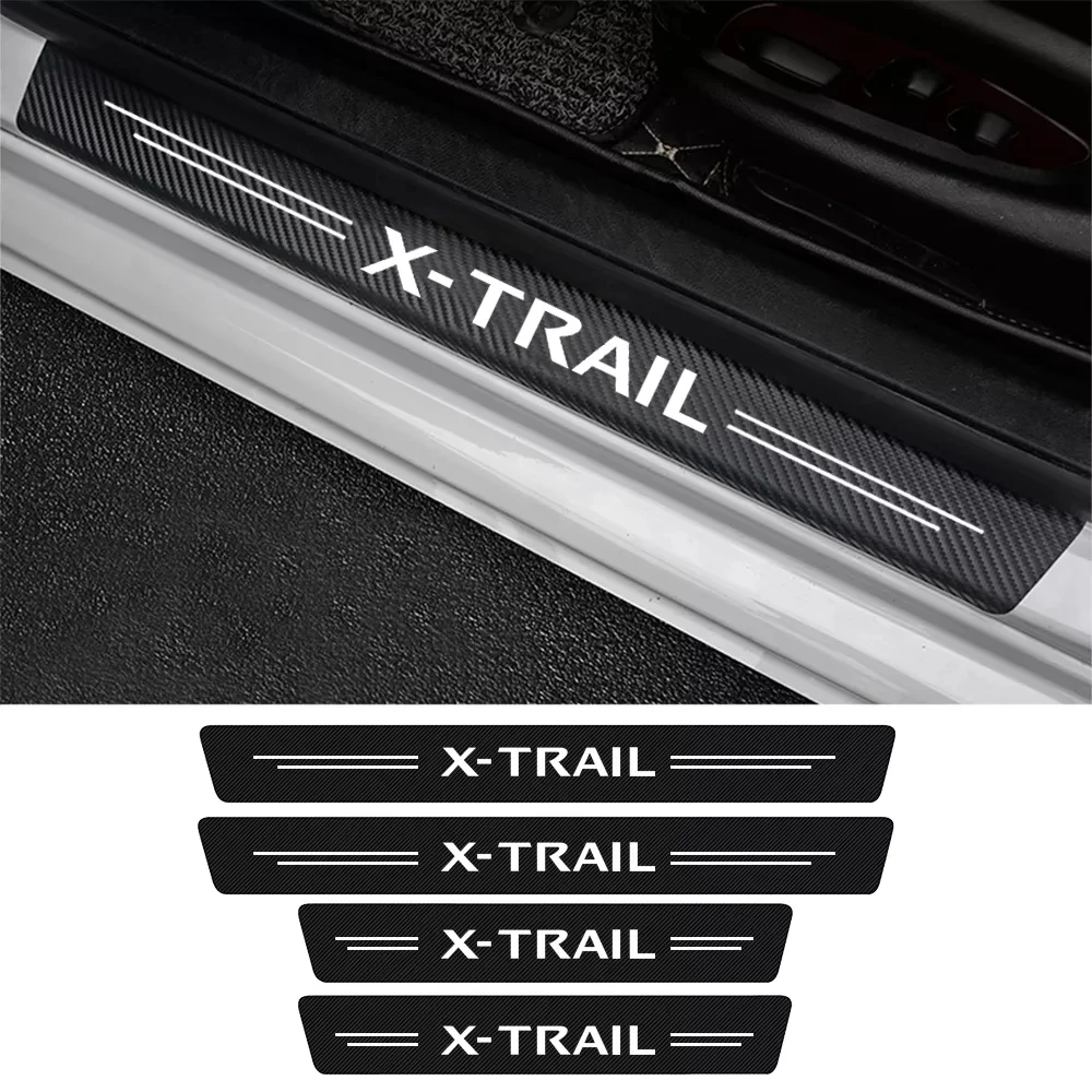 4Pcs Car Door Threshold Sill Sticker For Nissan Xtrail X Trail T30 T31 T32 2021 2020 2019 2018 2017 - 2001 Tuning Accessories купить по