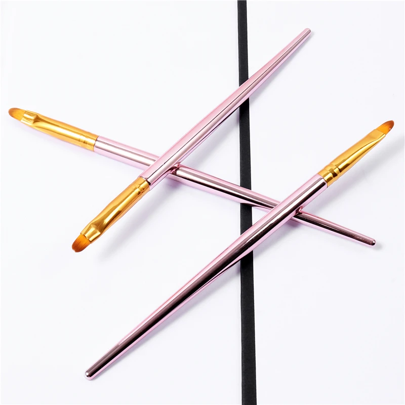 

3pcs Nail Art Brush Set Rose Gold Handle Round Head Flower Design Pen DIY Manicure Tools Nail Supplies For Professionals