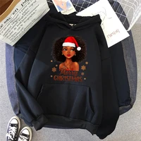 kawaii black girl hoodies queen merry christmas hoodie vintage fashion women clothes 90s tees top long sleeve sweatshirt