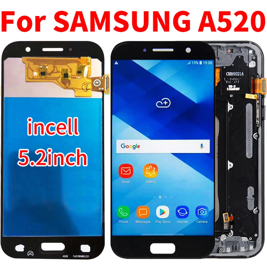 

Amoled/incell 5.2"Display Touch Screen Digitizer SM-A520F A520F A520 LCD Glass Replacement For SAMSUNG Galaxy A5 2017 LCD