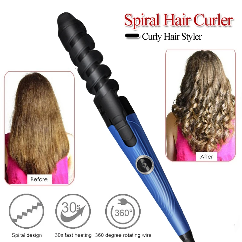 

Hair Curling Iron Multiple Roller Hair Curls Electric Ceramic Hair Curler Waver Portable Rotating Crimper Hair Curl Style Tool