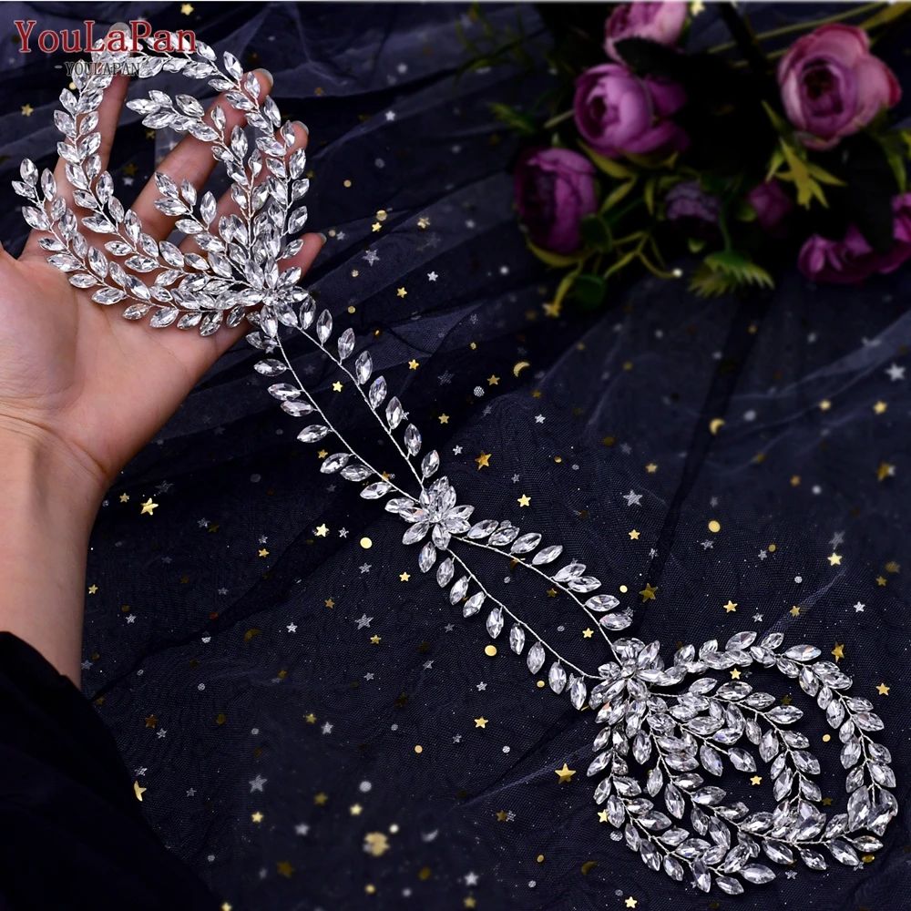 TOPQUEEN HP405 элегантная Свадебная повязка на голову, женские диадемы и головные уборы, стразы, свадебные аксессуары для волос, украшения для головы в стиле бохо