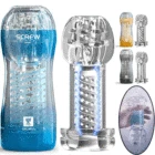 Новинка, японский спиральный мужской мастурбатор для мужчин, винтовой канал, прозрачный карман, чашка самолета, Вагина, настоящая киска, секс-игрушки для взрослых