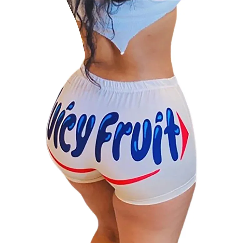 

2020 Fashion Sexy Women Shorts Letter Print Summer Casual High Waist Short Trousers Skinny Slim Sports Daily Shorts Bottom New