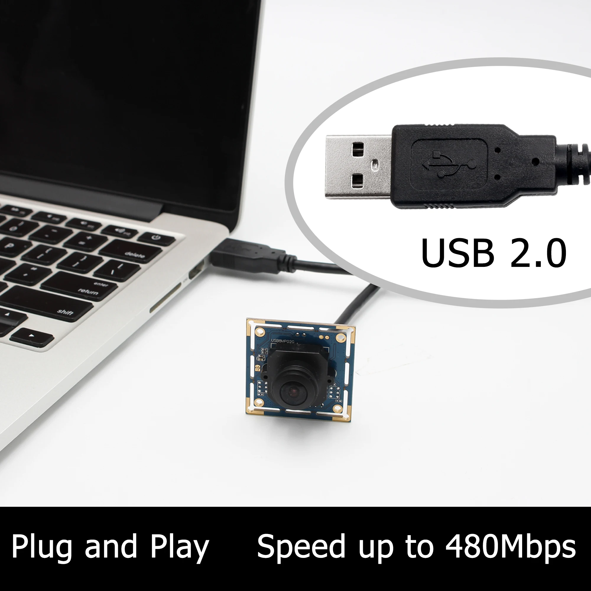8 мегапиксельная широкоугольная USB камера с объективом 180 градусов Full HD