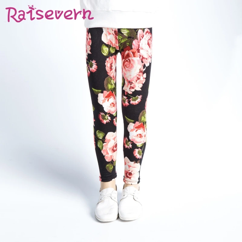 Raisvern/леопардовые леггинсы для девочек с цветочным рисунком в горошек и 3D-принтом