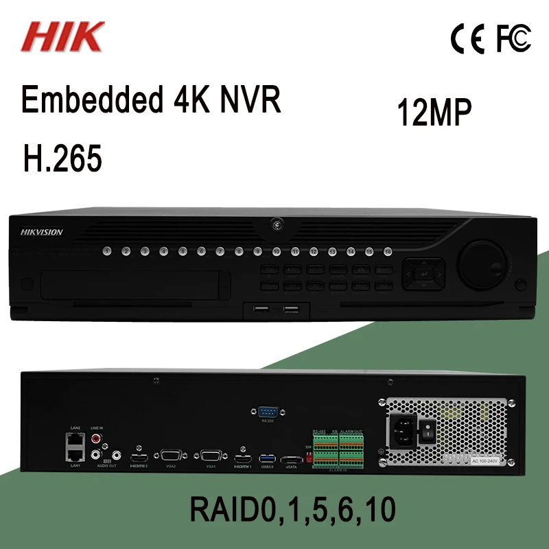 DS 9632NI I8 оригинальный Hik 4K 32ch NVR до 12MP H.265 8SATA HDD горячая замена с RAID0 1 5 6 10 CCTV