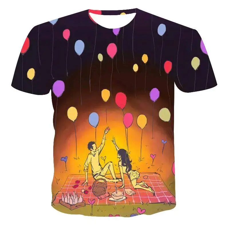 

2020 Boutique 3d Fashion T -Shirt Men 'S Abstract Art Cartoon /Animal /Printing /Hip Hop Personalized Trend Summer Short Sleeve