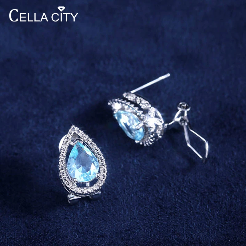 Cellacity классические овальные серьги из драгоценных камней ювелирные изделия с