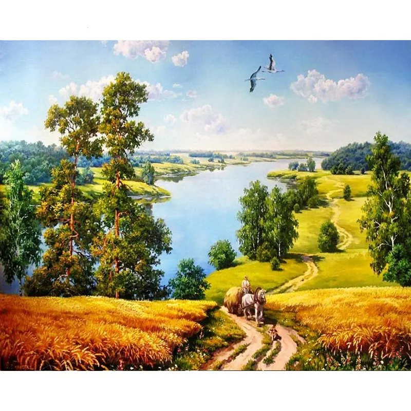 

GATYZTORY DIY Paint By Numbers For Adults Children HandPainted Oil Painting Landscape Picture Paint Home Decoration Custom Gift