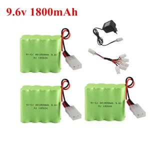 Аккумулятор 9,6 в, 1800 мА  ч, AA, для радиоуправляемых игрушек, автомобилей, кораблей, роботов, с зарядным устройством, 5 в 1, набор кабелей, высокое качество, 9,6 в, 1800 мА  ч