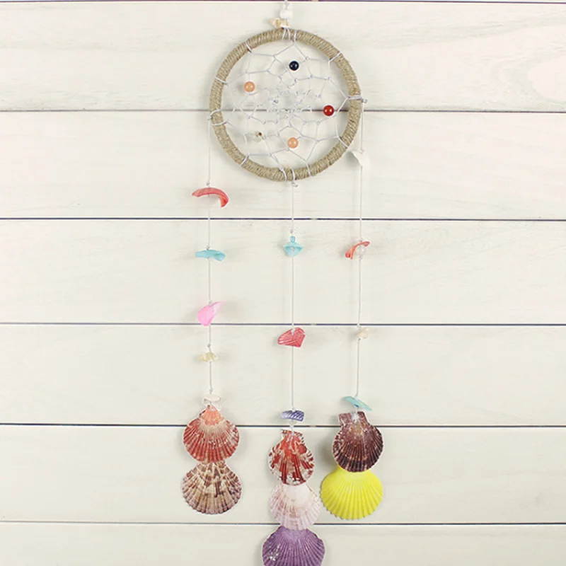 Деревенский стиль ракушка перо ручной работы Тканые Ловец снов креативные