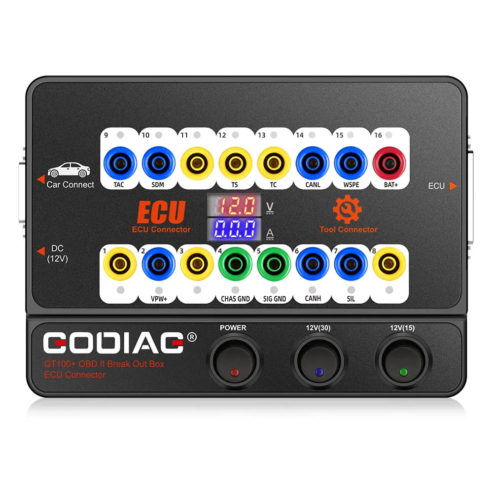 GODIAG GT100 + Pro OBDII секционная коробка ECU скамья разъем с электронный ток Дисплей |