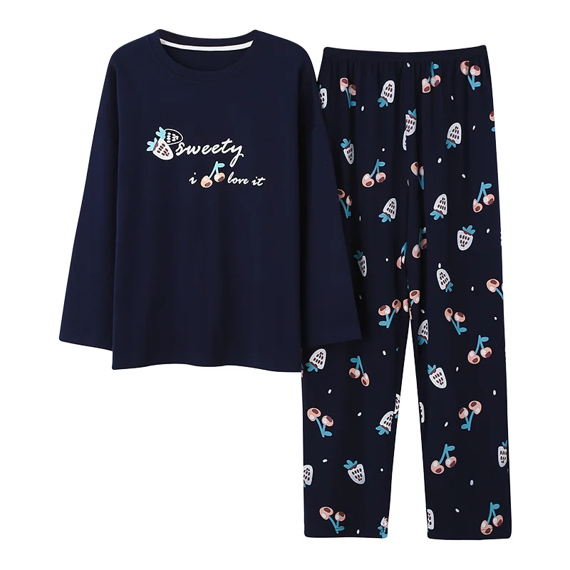

Large Size M-5XL Women Pajamas Sets Soft Nightwear Autumn Winter Long Sleeve Pyjamas Cartoon Print Sleepwear Female Pijamas Muje