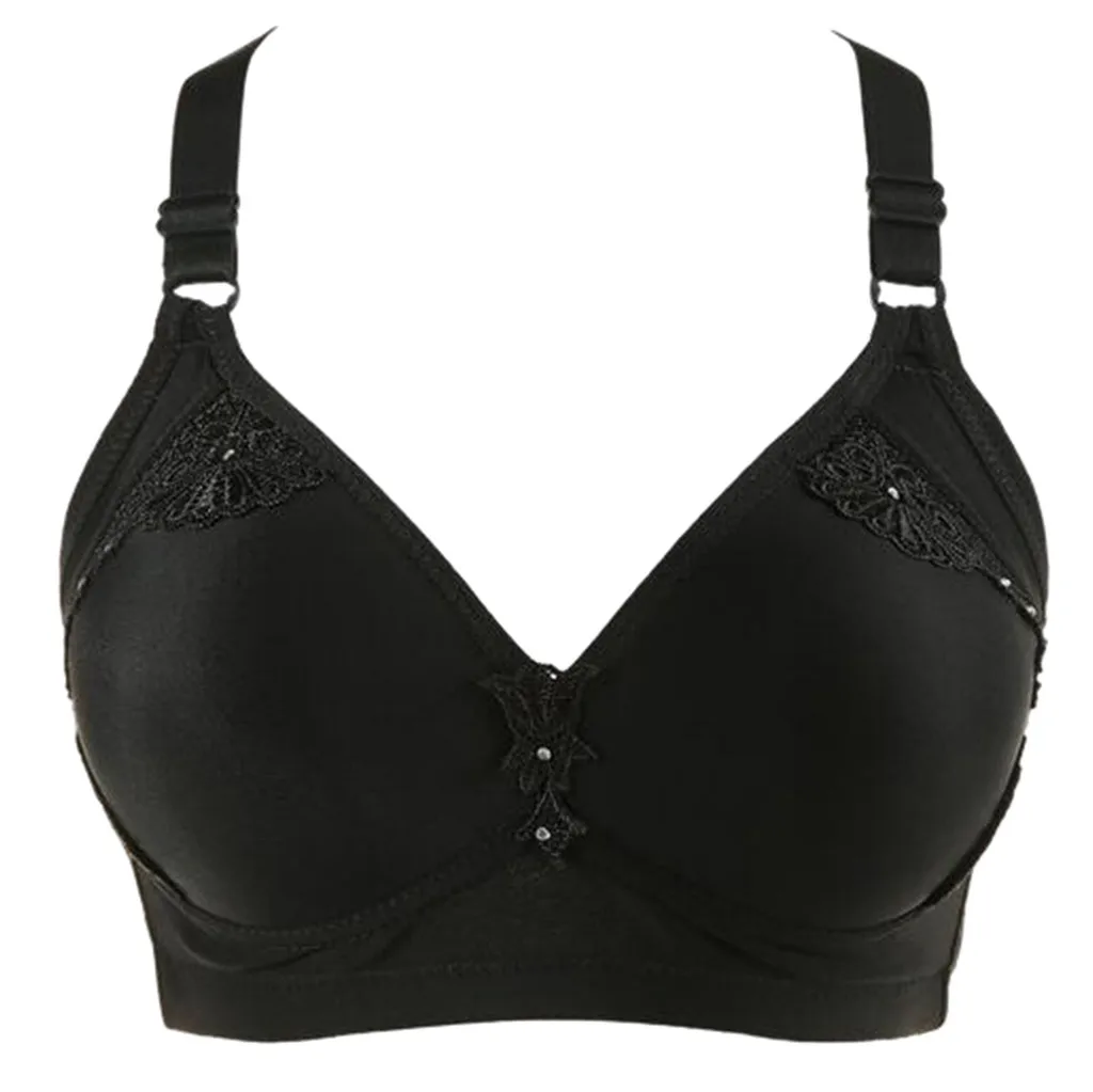 

WoMen Full Coverage Bra Lace Wire Free Racerback Gathered Push Up Lingerie Brassiere Wire Free Bra Brassiere Female Underwear