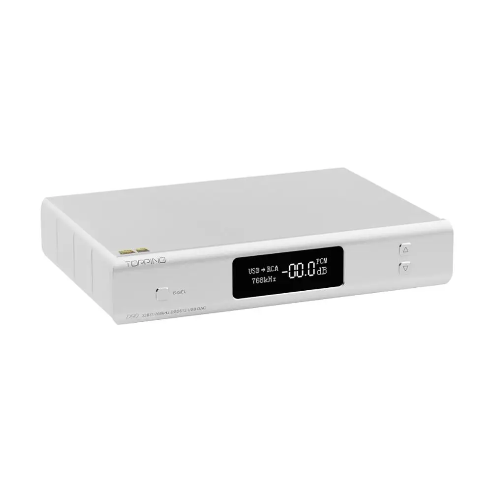 Топ D90 HIFI XMOS XU208 USB DAC AK4499 CAR8675 Bluetooth 5,0 LDAC DSD512 Hi-Res аудио декодер - Цвет: Серебристый
