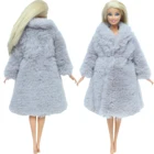 Высококачественное серое благородное шерстяное пальто ручной работы зимнее платье Принцесса Одежда для куклы Барби аксессуары DIY детские игрушки