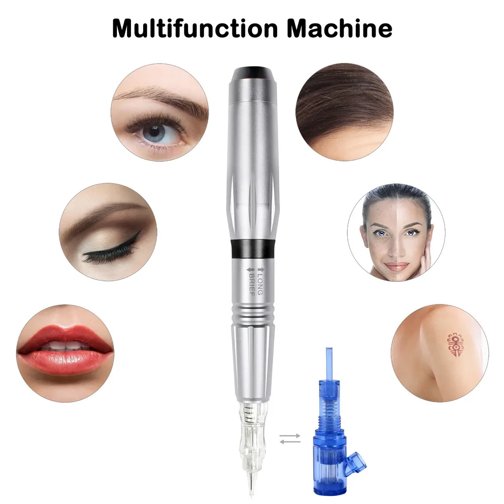 Tattoo Machine Permanent Makeup Machine Electric Rotary Pen for Eyebrow Lip Cosmetic Gun Tattoos Microblading Kit