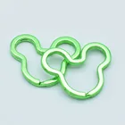 Кольцо для ключей с зеленой мышкой, кольцо для прыжков, набор брелоков для ключей из кожи, брелок для ключей