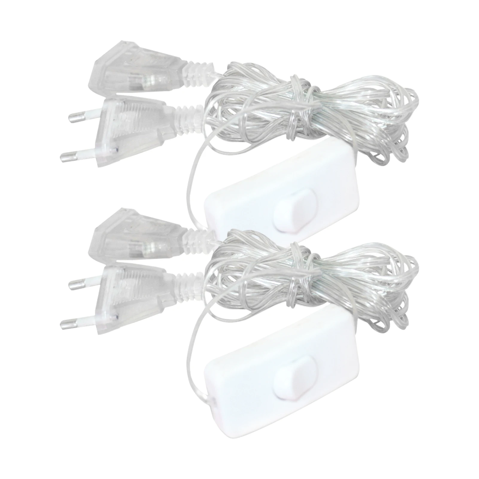 

2pcs/pack Lamp Cord With Switch Professional Portable Transparent 9.8ft Long Easy Apply EU US Plug Extension Strip Cable Safe