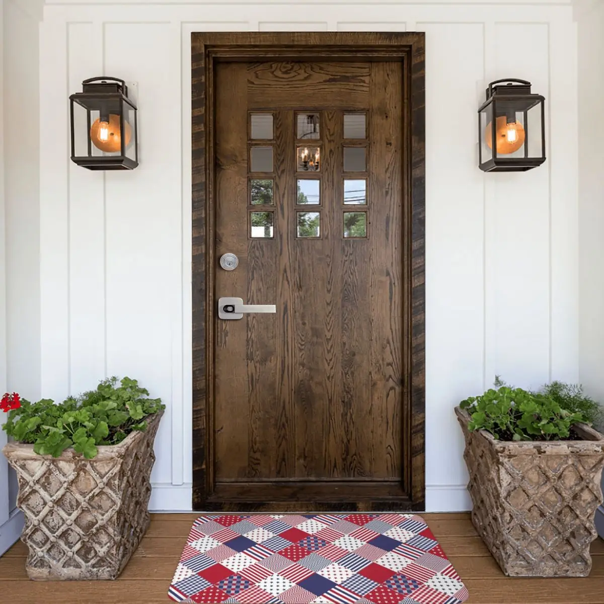 Американский диагональный красный Придверный коврик ковер для ног Коврик ванны