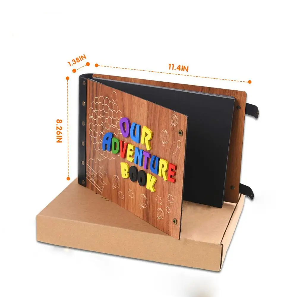 80 страниц наш альбом для приключений фотоальбом DIY скрапбукинга с 3D деревянными