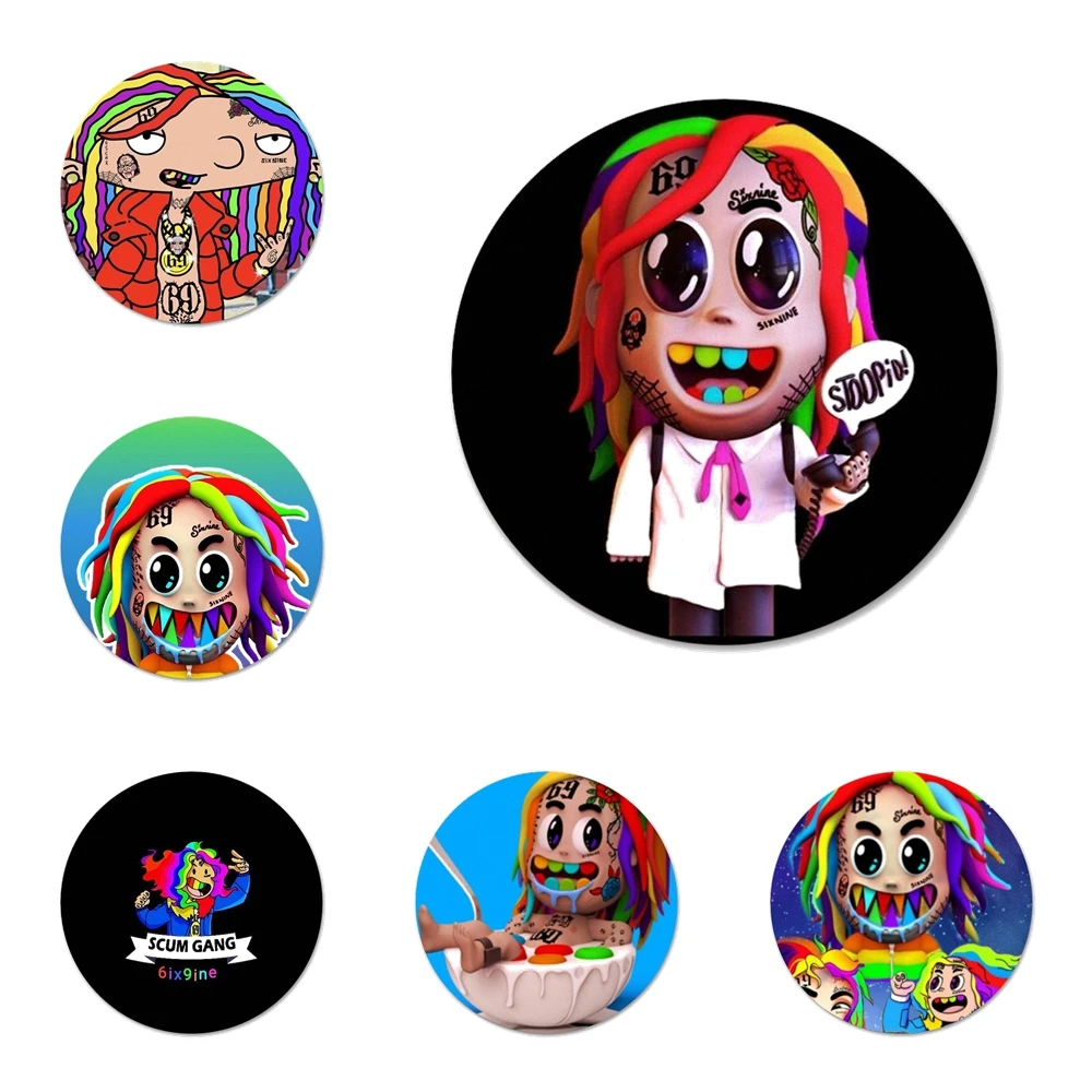 Ip хип хоп реперские кепки Tekashi 69 6ix9ine значок брошь заколка аксессуары для одежды