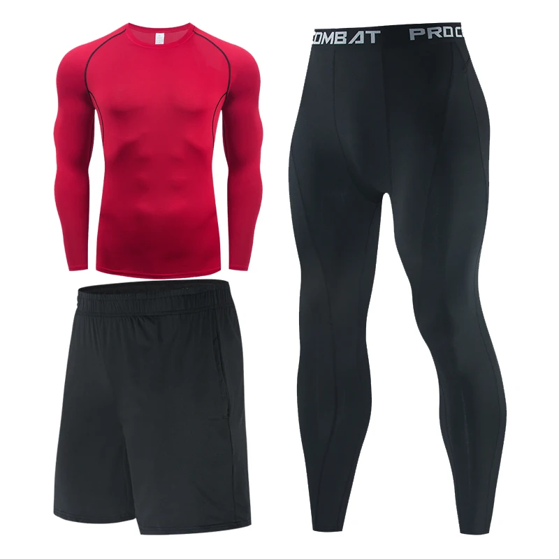 

Brand Men Sportswear Compression Sport Suits Quick Dry Running Sets Clothes Sports Joggers Training Black Gym Fitness Tracksuits