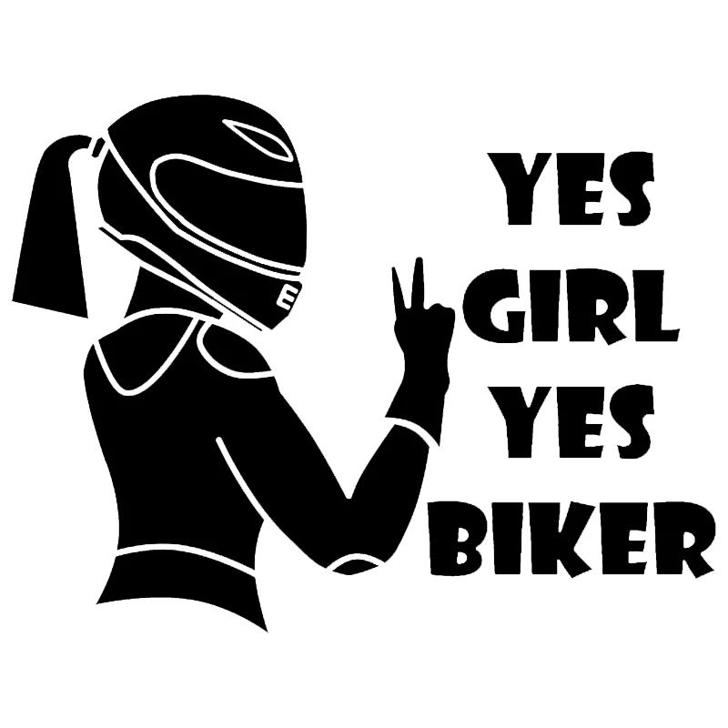 

Personality Car Sticker Yes Girl Yes Biker Stickers and Funny Motorcycle Car Styling KK Vinyl Stickers 20*15cm
