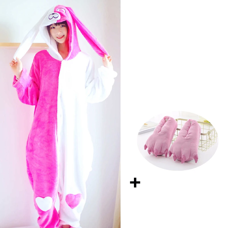 Комбинезон для взрослых с длинным ипижама беззубик ушками и кроликом кигуруми