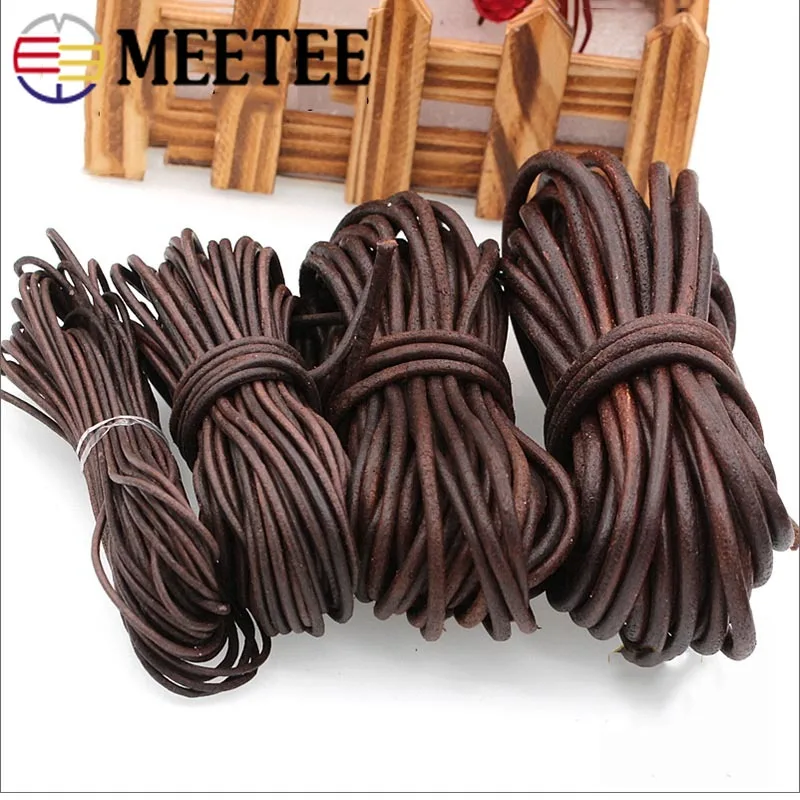 Meetee 1 5 10 мм метров круглый плоский кожаный браслет DIY ожерелье ювелирные изделия