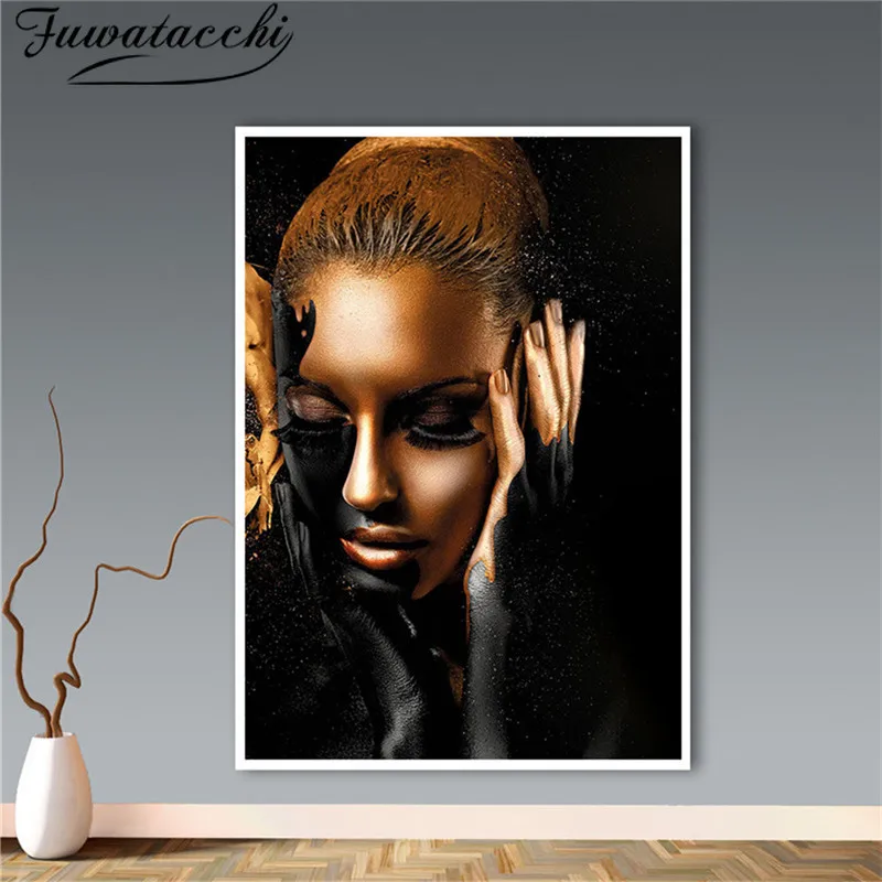 Абстрактная живопись маслом Большой Размеры холст Постер &quotВолк&quot печать