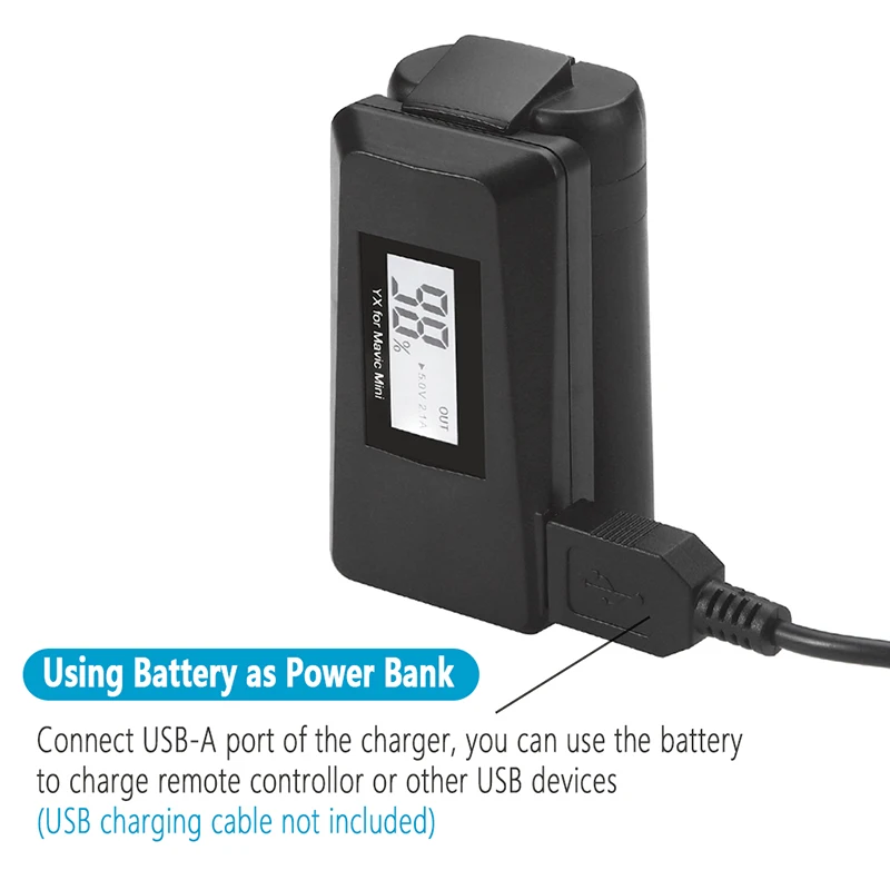 Мавик мини батарея USB зарядное устройство цифровой экран дисплей портативный