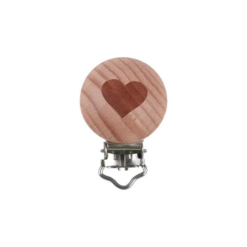 

Wooden Beech Pacifier Clips Baby Infants Soother Teether Safety Clasp Holder DIY Dummy Nipple Chain Accessories