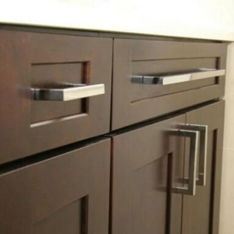 KK&ampFING Modern Stainless Steel Cabinet Handles Drawer Knobs Kitchen Cupboard Wardrobe Door Pulls Furniture Hardware 10X10mm |