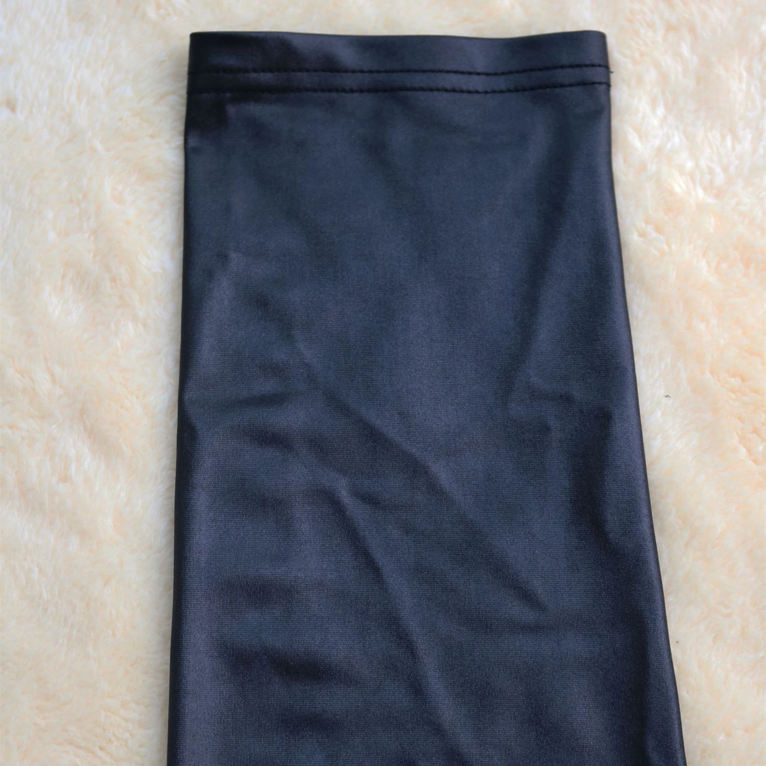 

ANJAMANOR Sexy Faux Leather Leggings Solid High Waist Skinny Pencil Pants Women Fashion Stretch Trousers D57-BE22