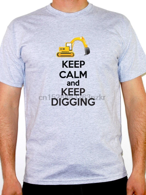 Мужская Повседневная футболка с принтом KEEP CALM AND Diving Digger Build Construction 2019| |