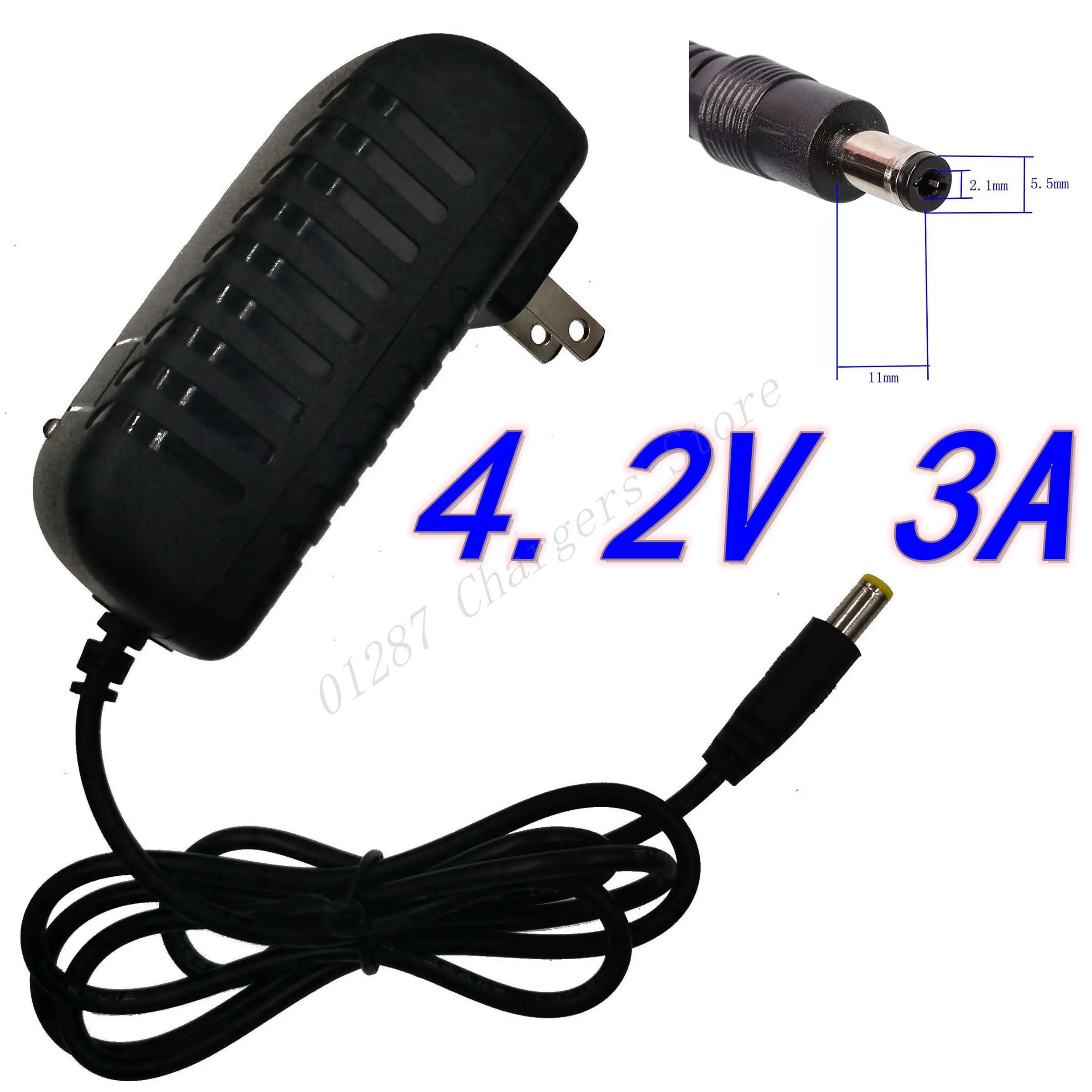 

4.2V 3A For 1series 4.2V 3.7V 3.6V 18650 Li-ion Li-po Battery 5.5*2.1mm AC DC Power Supply Adapter Charger