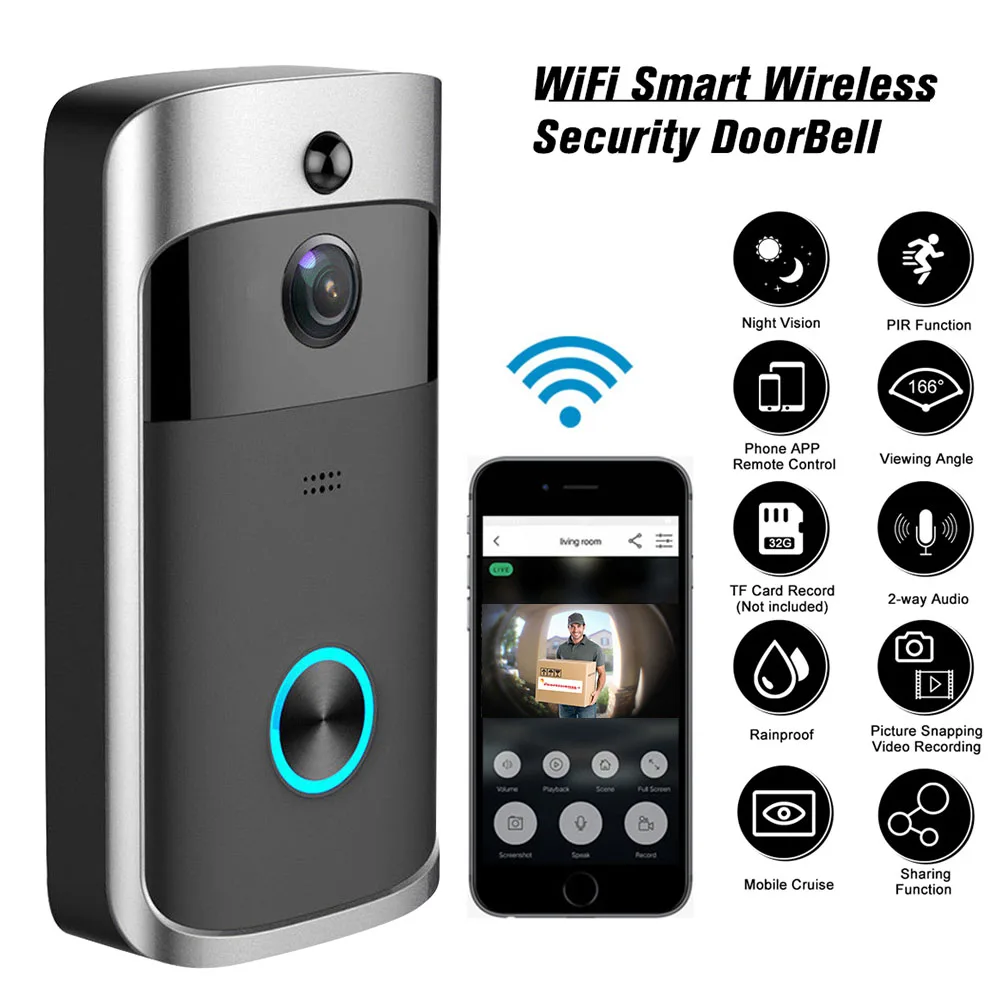 Smart Doorbell Camera Wifi Wireless Call Intercom Video-Eye for Apartments Door Bell Ring Phone Home Security Cameras | Обустройство