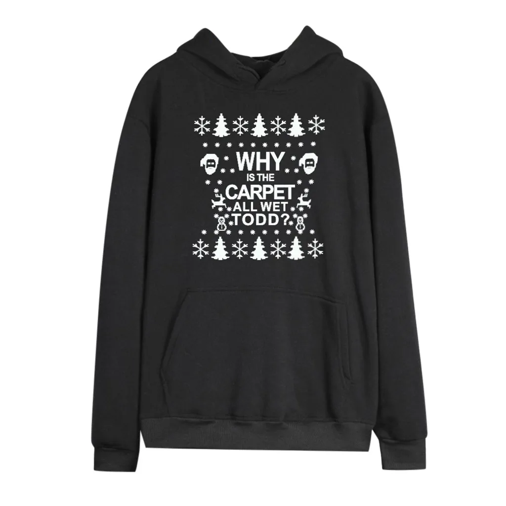 Рождественский принт уличная одежда с длинным рукавом пуловеры размера плюс